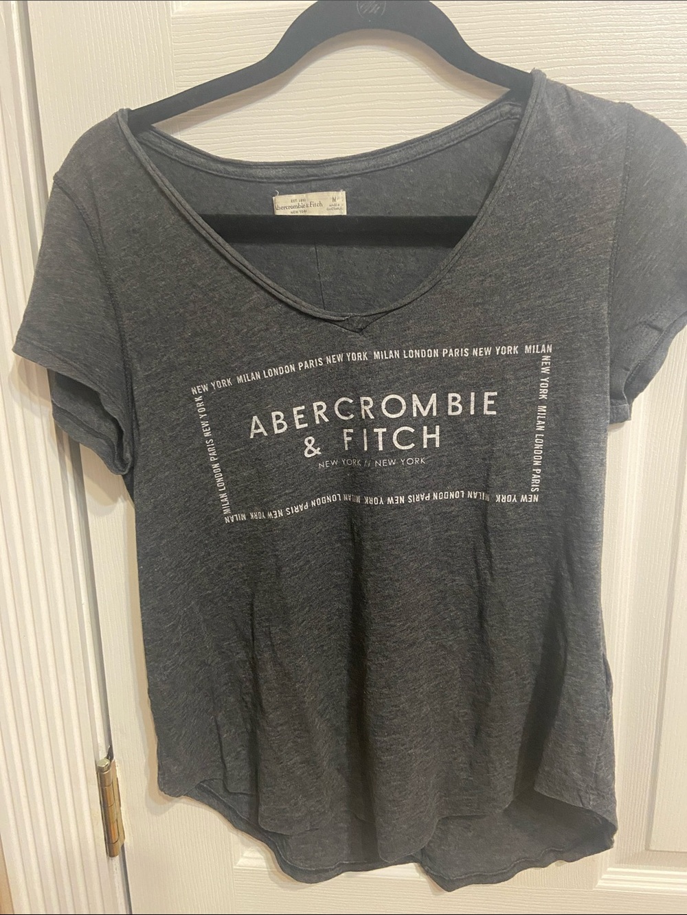 Abercrombie & Fitch Women's Dark Charcoal Logo Tee